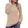 2024 Amazon Cross-border Explosions Feminino Swiss Dot Bolha Manga Plissada Outono Cintura Crewneck Manga Longa Camisa