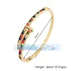 L50 Q35 S64 Pulsera de Moda Europea y Americana con Goteo de Aceite y Incrustaciones de Diamante, Exquisita Pulsera de Puño de Moda con Circonita Arcoíris