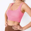 Camiseta Deportiva sin Mangas de Espalda en I con Copas Fijas para Mujer con Almohadillas en el Pecho, Ropa de Yoga, Ropa Interior, Top de Fitness para Pilates Yoga