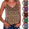 2021 AliExpress Amazon Europa e América Explosões transfronteiriças Leopard Print Sexy V-Neck Sling Loose Top para Mulheres