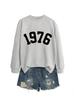 Amazon Ebay Estación Independiente Impresión Digital Simple Mujer 1976 Otoño e Invierno Nuevo Sudadera Fondo Exportación Transfronteriza