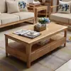Mesa de Centro de Madera Maciza Sala de Estar Apartamento Pequeño Moderno Simple Hogar Rectangular Nórdica Mesa de Té Tronco con Cajón Mesa de Centro