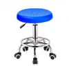 Taburete de plástico engrosado con altura ajustable y función giratoria, taburete redondo para escuela y laboratorio, taburete para estudiantes con ruedas, silla de bar de patas altas