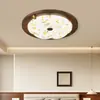 Luminária de Teto para Quarto Estilo Francês Meio do Século Tecido Nanyang Retrô Nogueira Lâmpada de Estudo Estética da Dinastia Song Lâmpadas de Quarto