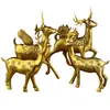 Adornos de ciervo de cobre, figuras de ciervo, ciervos de cobre, cacahuates, col, mueble de TV, manualidades para recibidor, sala de estar del hogar, decoraciones de empresa