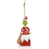 Producto Nuevo Transfronterizo 2022 Monstruo Verde de Pelo Verde Grinch Colgante para Árbol de Navidad Colgante para Mochila de Coche Colgante para Decoración del Hogar