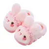 Lindas Pantuflas de Algodón de Conejo para Mujer, Nuevo Estilo Otoño/Invierno 2026, Pantuflas de Felpa Cálidas Antideslizantes con Suela Suave para el Hogar