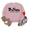 Banana bad ass nana Amazon eBay sitio independiente de moda versátil sudadera de mujer con mangas de corazón