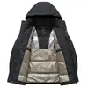 Abrigo de algodón grueso y cálido de invierno para hombre con capucha desmontable, chaqueta de algodón plumón para hombre, top de algodón de invierno para hombre
