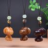 Esculturas Pequenas de Doze Animais do Zodíaco em Sândalo, Correntes Personalizadas e Criativas Fofas para Celular, Chaveiros, Pequenos Presentes de Madeira