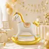 Estilo INS Globo de Papel de Aluminio Caballo Mecedora Dibujos Animados Niño Niña Decoración Escena Primer Cumpleaños Accesorios para Fotos