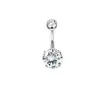 Anillo para Ombligo Sexy de Doble Punta Redonda de Nuevo Estilo Transfronterizo con Circonita Acero Inoxidable Barra Stud para Ombligo Joyería al por Mayor