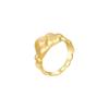 18K banhado a ouro titânio aço nicho design geométrico irregular anel tridimensional personalidade INS Anel de vento R234204