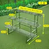 Suporte de flores de aço inoxidável, suporte de flores de chão em estilo escada de várias camadas para varanda, suporte para plantas suculentas, suporte para vasos de flores para sala de estar interna e área externa