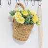 Cesta de Armazenamento de Algas Marinhas Personalizada Transfronteiriça Decoração de Parede para Pendurar na Parede do Jardim Prateleira de Armazenamento Cesta Pendurada de Palha de Abóbora Vaso Pendurado Vaso de Flores
