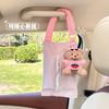 Caja de pañuelos para coche de dibujos animados, caja de papel colgante para coche con muñeco creativo de oso, linda felpa para coche, hogar, bolsa colgante de doble uso