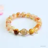Pulseira de Cristal Torre Amarela Natural Jueyu com Pedra Olho de Tigre Dourado e Cristal de Cabelo Pulseira Multipedras, Atacado Cultural e Criativo S5032407