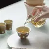 Taza de té redonda de estilo japonés Iino Kisetsu con lunares de caramelo, estilo antiguo, hecha a mano, para uso doméstico, degustación de té y disfrutar del aroma del té