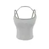 Camisola Sexy de Chica Atractiva con Almohadillas en el Pecho, Espalda Abierta Grande, Rayada, Yoga Fitness, Cintura Ceñida, Corto de Cintura Alta, Hermoso Top para la Espalda