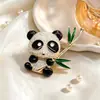 Broche Panda Fofo Guofeng Moda Coringa Diamante Desenho Animado Animal Bambu Corsage Alfinete de Casaco Acessórios Atacado