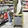Caja de Almacenamiento con Barra de Tracción Diseño Plegable Portátil Carrito de Compras para el Hogar Camping al Aire Libre Picnic Escritura