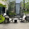 Silla Sofá de Exterior Resort Aleación de Aluminio Diseñador Madera Maciza Balcón Hotel Club Zona de Ocio