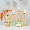 Materiales de Empaque para Botellas de Vidrio Cosmético Botella de Vidrio para Crema de 30g 40ml 100ml Botella con Dispensador Botella de Vidrio Dorada Botella para Loción