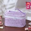 Bolsa Satchel Personalizada Nova de Grande Capacidade Quadrada para Cosméticos Floral Armazenamento Satchel Viagem Flor Estilo Ins Armazenamento