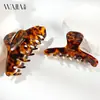 Nova Coleção de Presilhas e Tiaras Acetato Wjia Cor Tartaruga Marrom Escuro, Presilha Dourada para Mulheres, Acessório para Coque