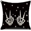 Funda de almohada de Halloween de calabaza con letras blancas y negras transfronteriza, funda de sofá combinada de almohada de dibujos animados de araña y divertido festival de fantasmas