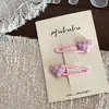 Nuevos pasadores de pelo de colores a cuadros con forma de corazón para niños, pinzas laterales y pinzas para flequillo