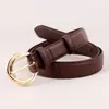 Cinturón de Cuero Genuino con Hebilla de Pin para Mujer, Estilo Casual Simple, Cinturón Delgado Hecho de Piel de Vaca de Segunda Capa, Cinturón Elástico Hecho de Piel de Vaca de Segunda Capa