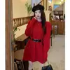 Roupa de Milad Vestido de Tricô Primavera Novo Tamanho Grande Roupas Femininas para Mulheres Curvilíneas Vestido Base Emagrecedor Vestido Suéter