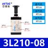 Válvula Manual de Interruptor Pneumático 4H210-08 Válvula Manual com Alavanca 4R210-08 Válvula com Pedal de Pé 4F210-08/Fv4A Grau Industrial