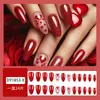 Venta Caliente Transfronteriza Día de San Valentín Arte de Uñas Rojo Parche de Uñas Almendra Simple Brillo de Amor Arte de Uñas para Usar