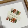 Nai Zi Unhas Usáveis Puramente Feitas à Mão Novo Modelo Outono/Inverno B321 Totalmente Pintadas à Mão Esculpidas Estilo Francês Elegante Adesivos de Unha para Comércio Exterior