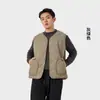 Colete 100% lã à prova d'água, à prova de vento e à prova de poeira para mulheres, adequado para o outono, pode ser usado como camada externa ou interna, quente, com forro de fleece, espessado, colete de nylon para homens