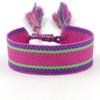 Pulsera de Cinta Tejida Estilo Étnico con Texto Bordado y Borlas, Pulsera Trenzada DIY, Diseño Simple, 104 Colores Disponibles, Pulsera Estilo Europeo y Americano