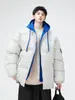 Abrigo acolchado de algodón a cuadros dorados para hombre, invierno, falso dos piezas, abrigo acolchado de algodón, abrigo acolchado de algodón, engrosado, marca de moda, ropa de invierno para pareja