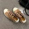 Zapatos casuales con textura de piel de oveja, nuevo modelo principios de otoño 2026, versátiles zapatos sucios desgastados al aceite y cera, punta redonda, zapatillas internas con plataforma para mujer