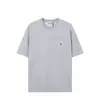 Camiseta de Verano Suelta de Manga Corta Cross-Border Stone para Hombre y Mujer con Bolsillo en el Pecho y Bordado de Brújula, Camiseta Casual de Cuello Redondo