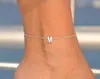 Europa y Estados Unidos joyería popular moda de verano Joyería de playa aleación 26 letras tobillera tobillera de letras geométricas