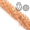 Material de cuentas hecho a mano para manualidades, accesorios de flores, cuentas sueltas, cristal, agujero mediano, cuentas de gota 10x 15 mm 50/tira