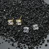 Pendientes de moissanita de cuatro garras de plata esterlina 925 transfronterizos, sencillos, superllamativos, de alta calidad, con incrustaciones de princesa y diamantes cuadrados, a la moda.