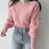 Suéter Grosso Torcido para Mulheres, Novo Agasalho de Outono e Inverno com um Design Elegante e Único, Top de Tricô Básico Ajustado e Lisonjeiro