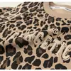 Camisetas Redondas de Verano para Niños y Niñas, Camisetas Ligeras de Manga Corta con Estampado de Letras Personalizadas y Leopardo para Niños