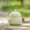 Mini Tarro de Almacenamiento de Té Pequeño Portátil Sellado a Prueba de Humedad Adorno Cerámico Recipiente para Té Almacenamiento de Té Regalo