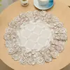 Mantel individual redondo tejido a mano estilo pastoral con borlas para mesa de comedor, Salvamanteles redondos para decoración del hogar, Cubierta para bandeja de té, Envío directo de una pieza