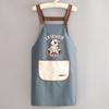 Delantal de cocina impermeable y resistente al aceite para el hogar, con cintura de dibujos animados, para mujer, ropa de trabajo especial sin mangas para catering, estampado