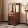 Estante de Flores Estilo Chino, Gabinete de Almacenamiento y Exhibición de Madera Maciza, Gabinete de Arte para Casa de Huéspedes Sala de Té, Soporte de Maceta de Piso para Sala de Estar, Bambú